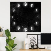 Poster des Phases de la Lune cool (Bureau à domicile)