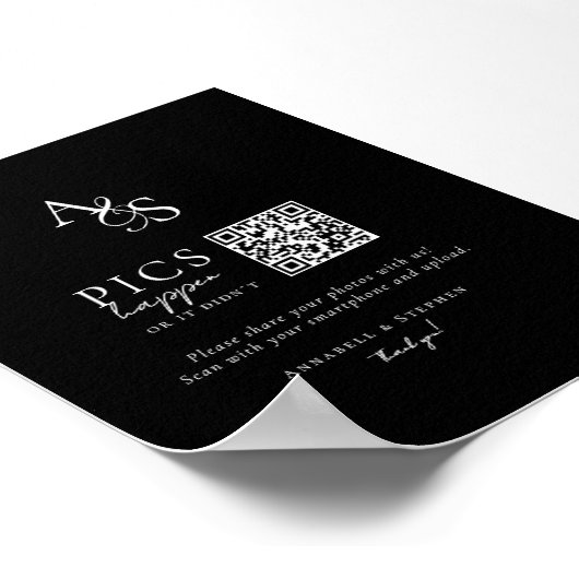 Poster Des photos ! Photo, QR-Code, Mariage (Coin)