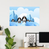 Poster des pingouins d'hiver (Bureau à domicile)
