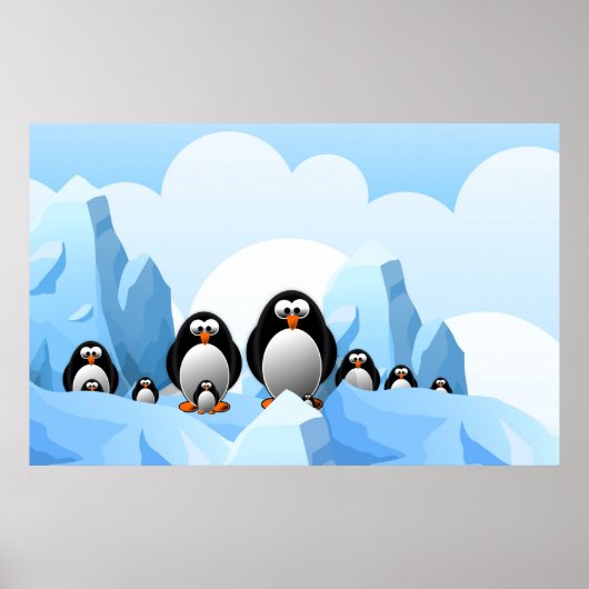 Poster des pingouins d'hiver (Devant)