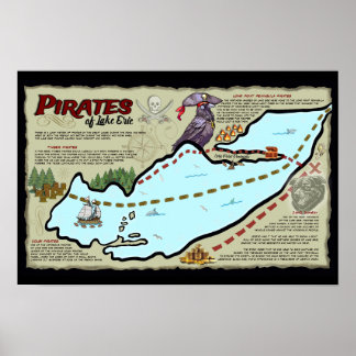 Poster des pirates du lac Érié Officiel ELE Merch