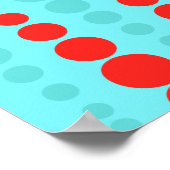 Poster des points rouges et turquoise rétro (Coin)