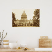 Poster Des policiers en moto au Capitole américain (Cuisine)