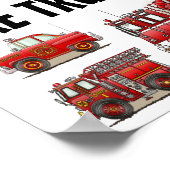 Poster des pompiers Camions d'incendie (Coin)