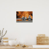 Poster Des pompiers neutralisent un incendie (Cuisine)
