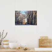 Poster des rangées d'arbres d'hiver (Cuisine)