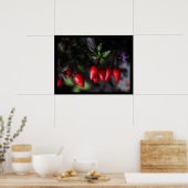 Poster Des Red Hot Garden Salsa Chili Peppers. (Cuisine)