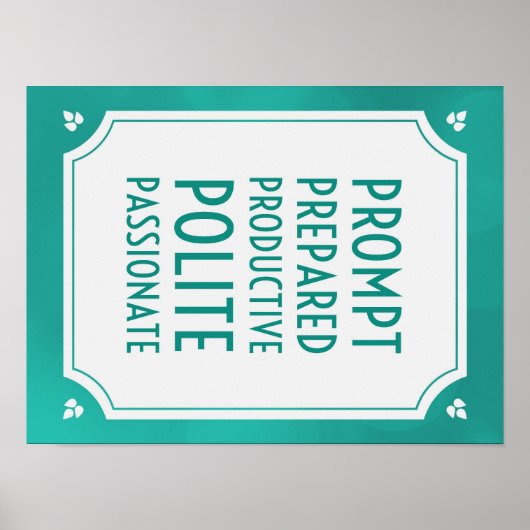 Poster des règles de classe (Devant)