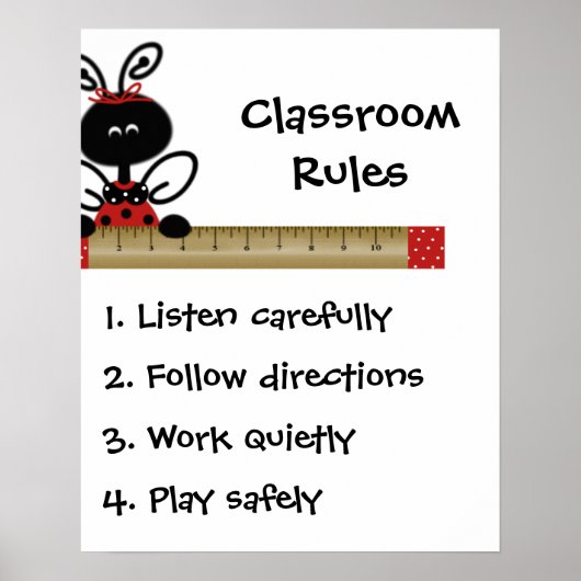 Poster des règles de classe de l'enseignant (Devant)