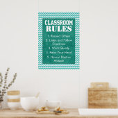 Poster des règles de classe tendance Chevron (Cuisine)