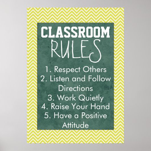 Poster des règles de classe tendance Chevron (Devant)