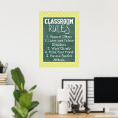 Poster des règles de classe tendance Chevron (Bureau à domicile)