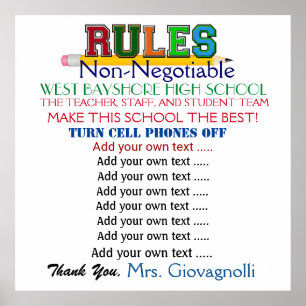 Poster des règles de grande école
