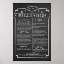 Poster des règles de jeu Billiards