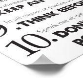 Poster des Règles de la Civilité de GW (Coin)