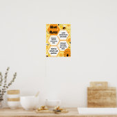 Poster des règles de la classe des abeilles jaunes (Cuisine)