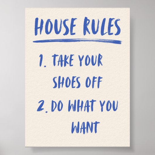 Poster des Règles de la Maison | Impression de déc (Devant)