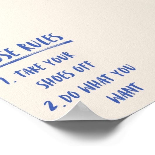 Poster des Règles de la Maison | Impression de déc (Coin)