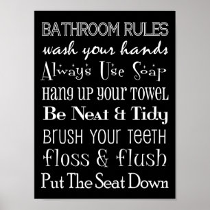 Poster des règles de salle de bain
