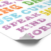 Poster des règles de salle de jeu Aquarelle arc-en (Coin)