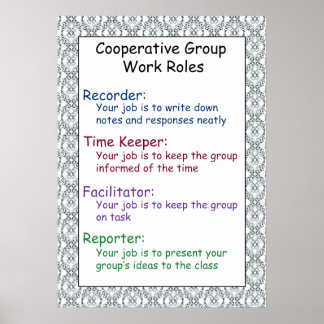 Poster des règles de travail du groupe coopératif