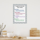 Poster des règles de travail du groupe coopératif (Cuisine)