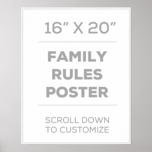 Poster des règles familiales de 16 po x 20 po