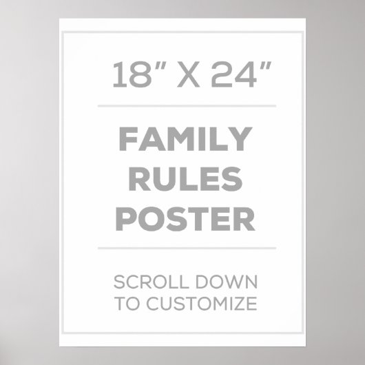 Poster des règles familiales de 18 po x 24 po (Devant)