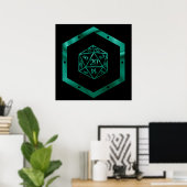 Poster Dés RPG | Emerald Imaginaire Tabletop Retro Gamer (Bureau à domicile)