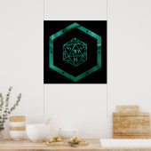 Poster Dés RPG | Emerald Imaginaire Tabletop Retro Gamer (Cuisine)