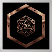 Poster Dés RPG | Imaginaire cuivre Retro Tabletop PnP Gam (Devant)