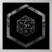 Poster Dés RPG | Imaginaire Old School Tabletop Retro Gam (Devant)