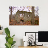 Poster des ruines de pierre ancienne (Bureau à domicile)