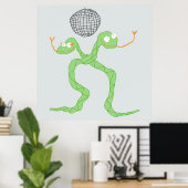 Poster des serpents disco en vert (Bureau à domicile)