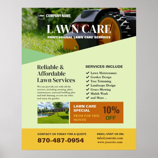 Poster des services de soins de la pelouse (Devant)