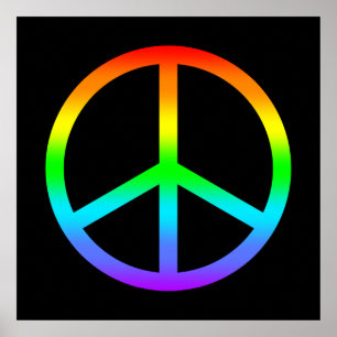 Poster des signes de paix arc-en-ciel
