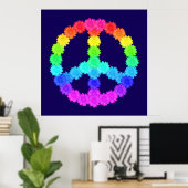 Poster des signes de paix Rainbow Flower (Bureau à domicile)