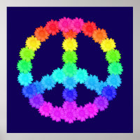 Poster des signes de paix Rainbow Flower