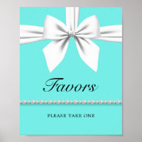 Poster des signes du Baby shower Aqua Tiffany turq
