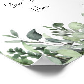 Poster des signes Eucalyptus Vert Aquarelle Person (Coin)