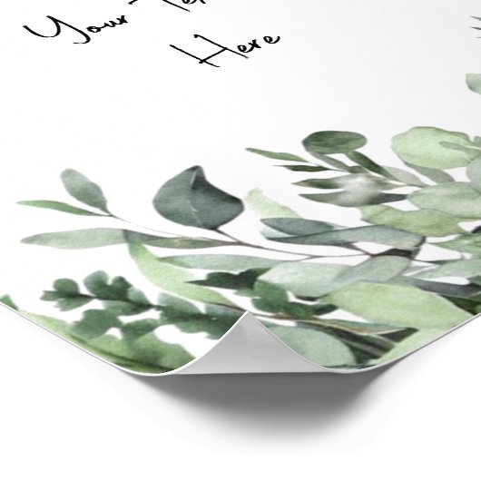 Poster des signes Eucalyptus Vert Aquarelle Person (Coin)