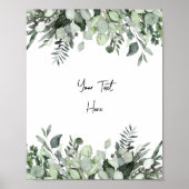 Poster des signes Eucalyptus Vert Aquarelle Person (Devant)