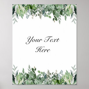 Poster des signes Eucalyptus Vert Aquarelle Person