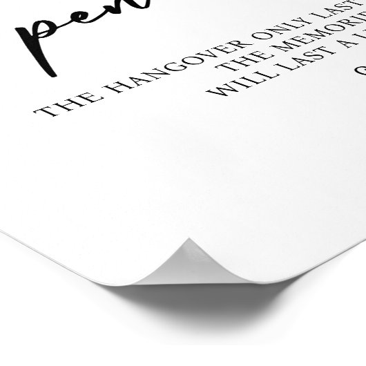 Poster des signes Mariages Open Bar (Coin)