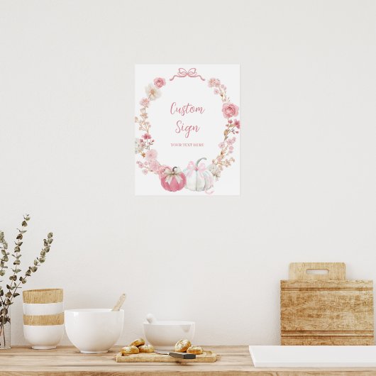 Poster des signes personnalisés en blanc et rose p (Cuisine)