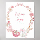 Poster des signes personnalisés en blanc et rose p (Devant)