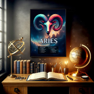 Poster des signes Zodiac Vivid Personnalisable Ari