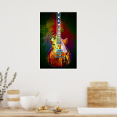 Poster Des sons de musique. Guitare colorée (Cuisine)