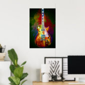 Poster Des sons de musique. Guitare colorée (Bureau à domicile)