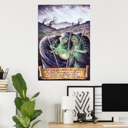 Poster des sorcières Macbeth (Bureau à domicile)